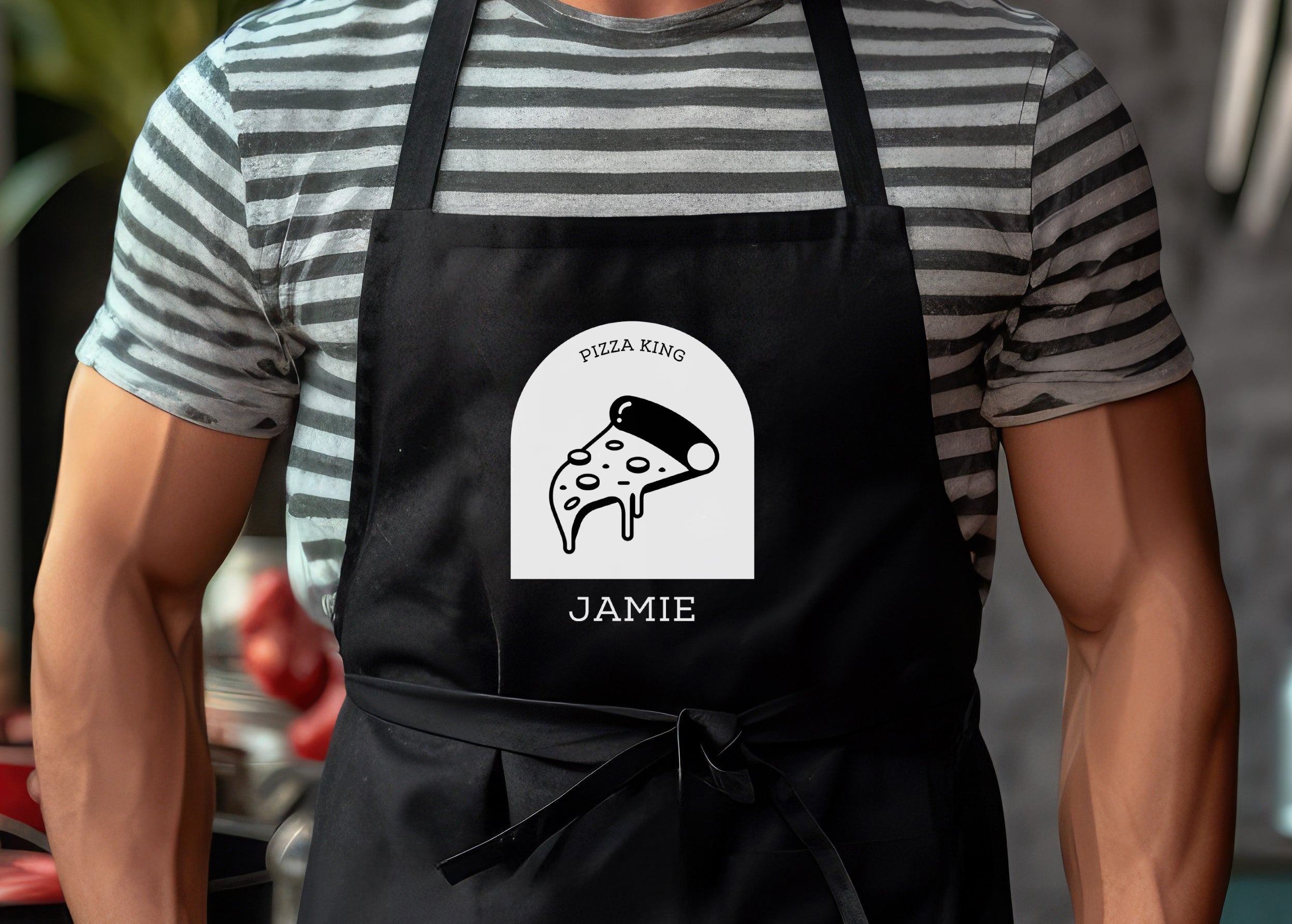 Personalised pizza apron with name