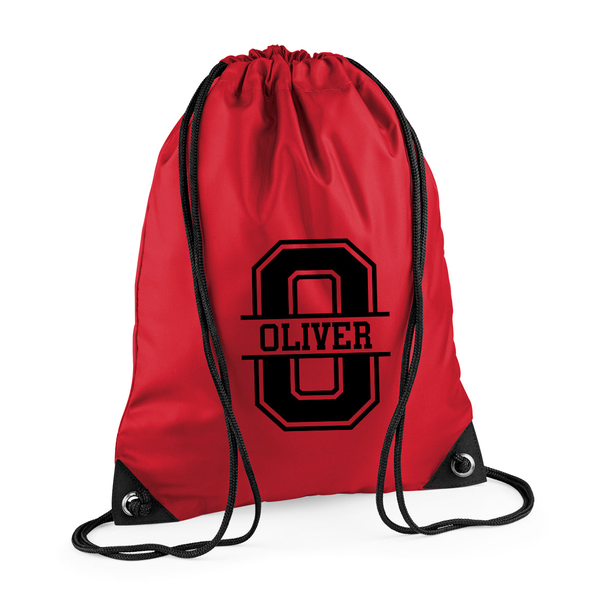 Personalised Initial & Name Back to School Drawstring Rucksack Bag Swimming bag