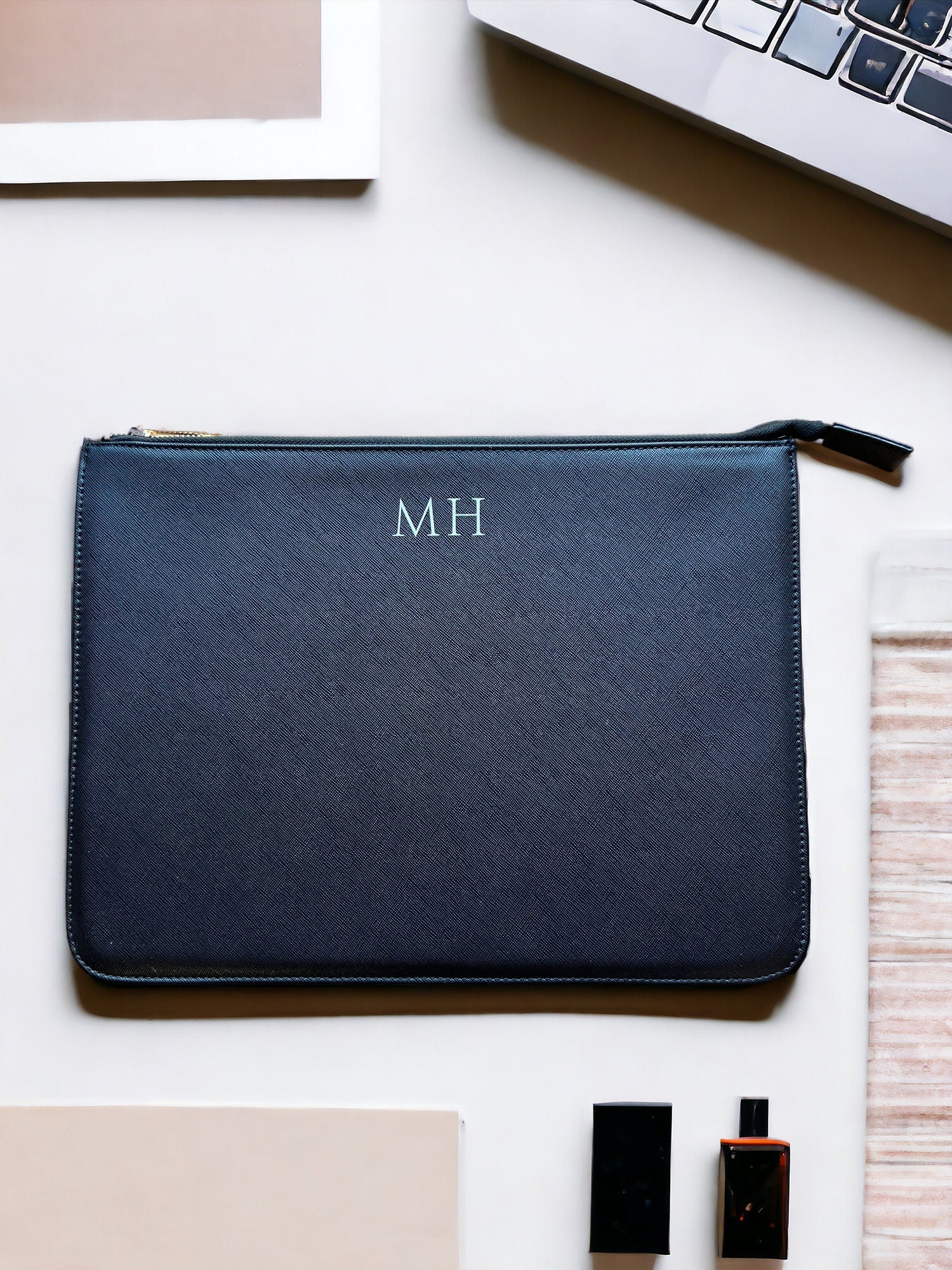 Personalised Monogram Faux Leather Document Holder, Paper Portfolio, A4 Document Organizer, Paper Document Case, A4 Paper Folder, Organiser