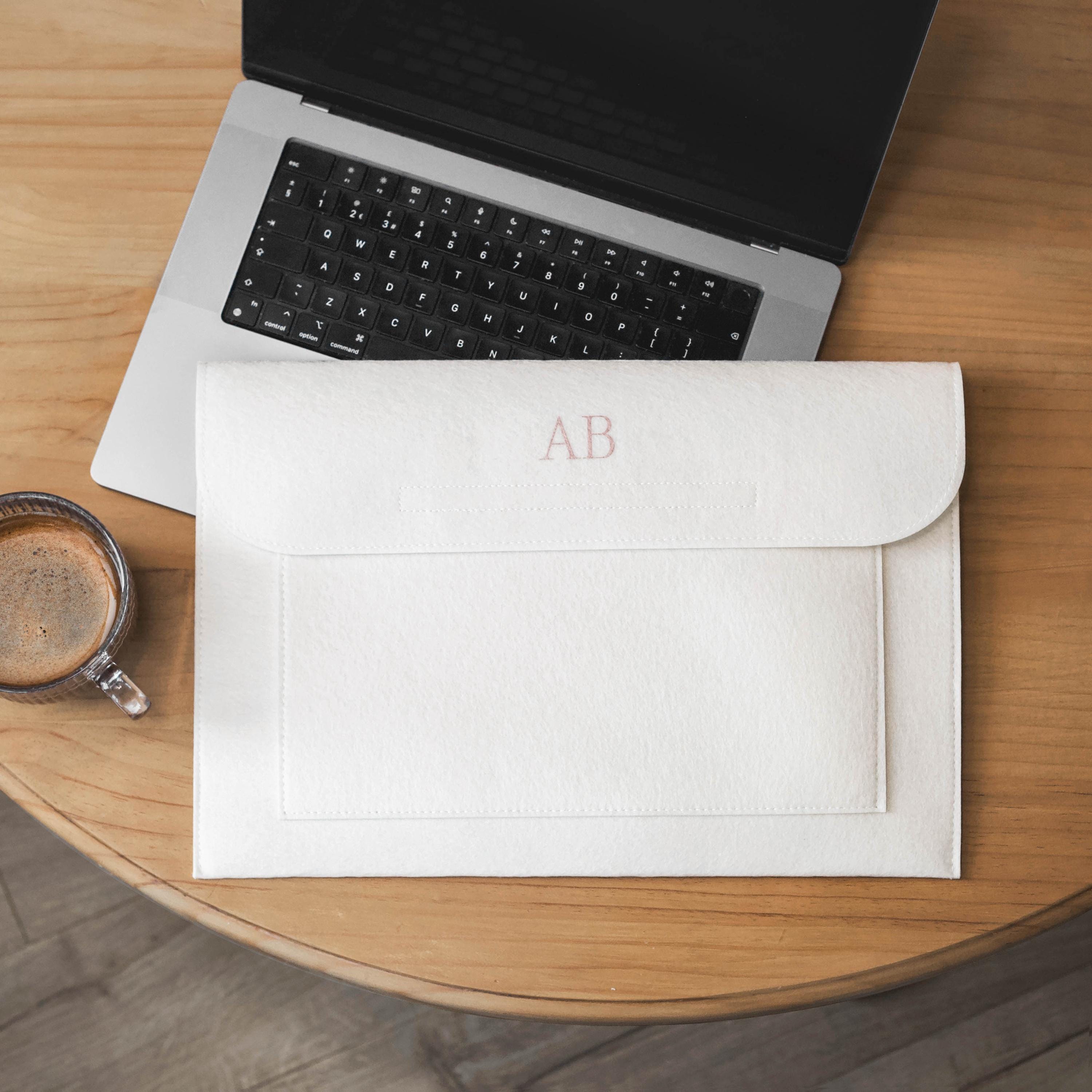 Personalised Monogram Felt Document Holder, Laptop Case, Paper Portfolio, A4 Document Organizer, Paper Document Case, A4 Paper Folder, Case