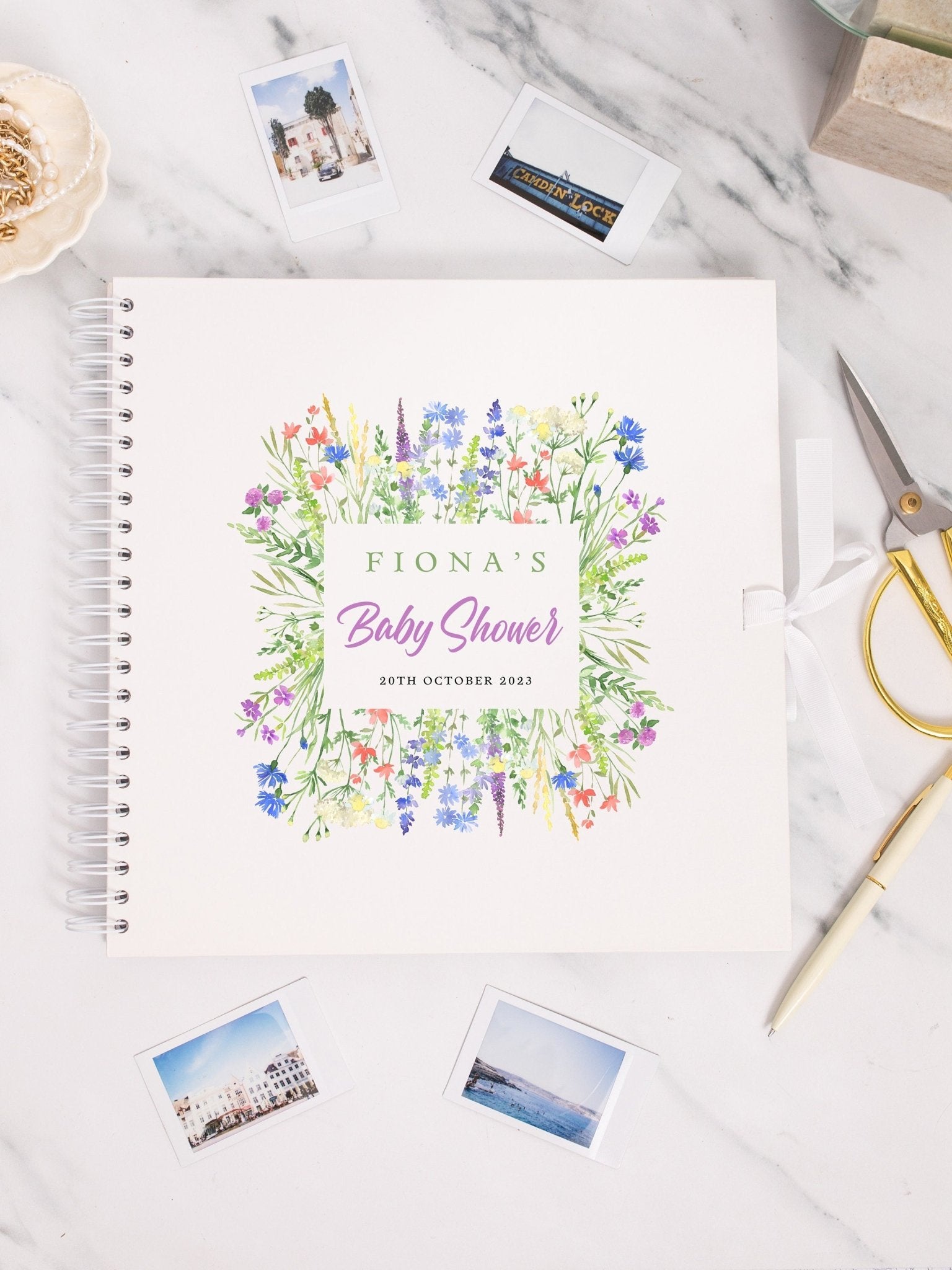 Personalised Baby Shower Scrapbook, Photo Book for Baby Shower, Baby Shower Activity, Gift for baby shower, baby in bloom, Keepsake Book - Jessica Hollie Gifts