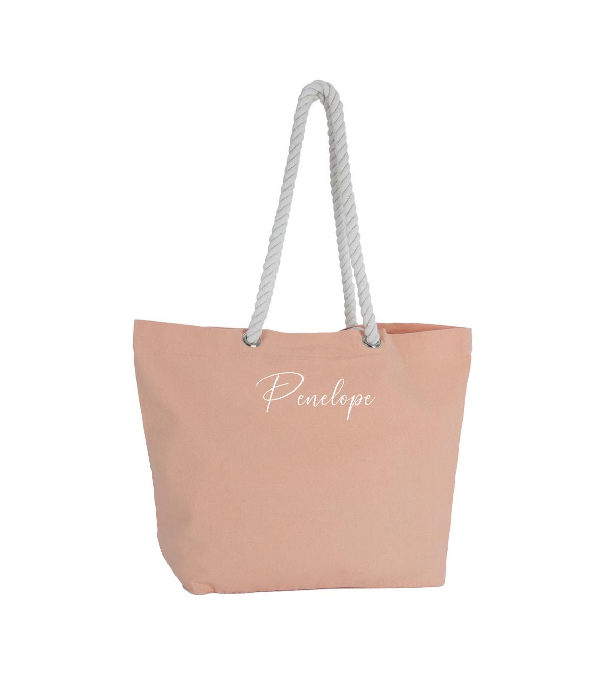 Personalised Beach Bag, Shopping Bag, Holiday Bag, Personalised Tote Bag, Rope Handle Tote, classic shopper, personalised name, monogram - Jessica Hollie Gifts