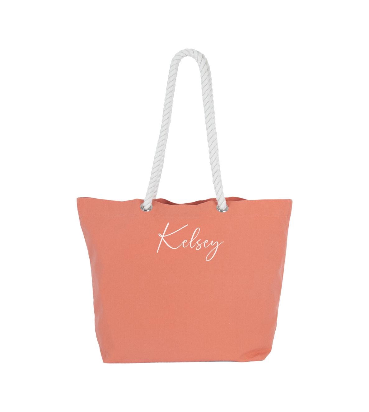 Personalised Beach Bag, Shopping Bag, Holiday Bag, Personalised Tote Bag, Rope Handle Tote, classic shopper, personalised name, monogram - Jessica Hollie Gifts