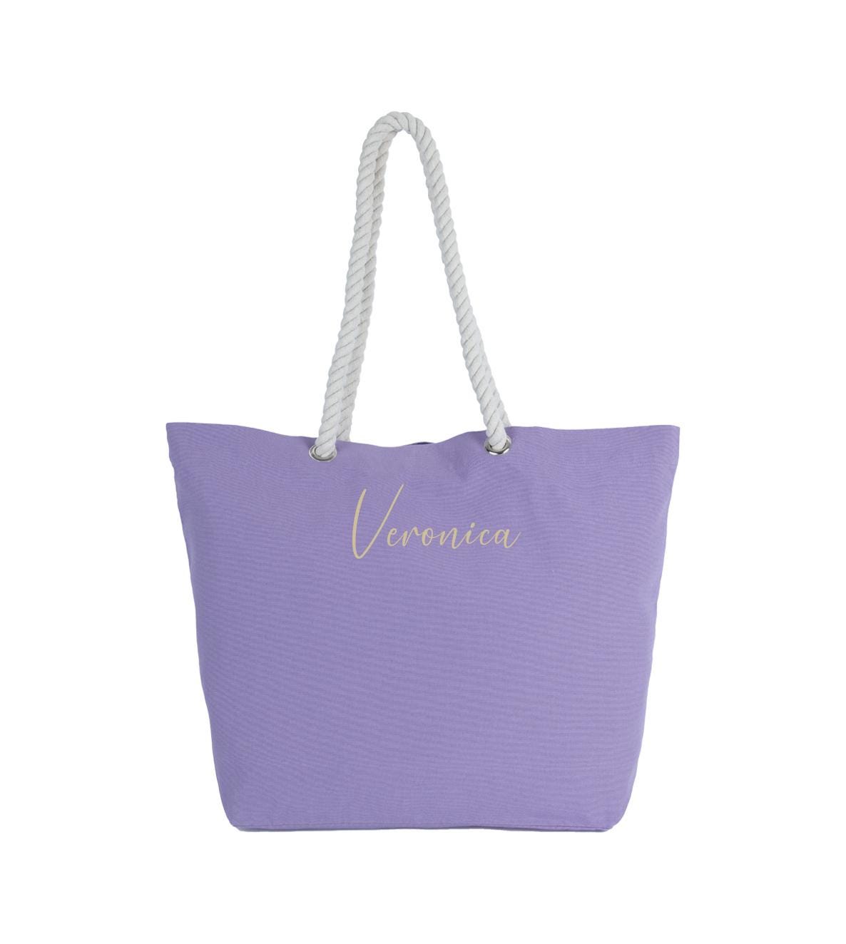 Personalised Beach Bag, Shopping Bag, Holiday Bag, Personalised Tote Bag, Rope Handle Tote, classic shopper, personalised name, monogram - Jessica Hollie Gifts