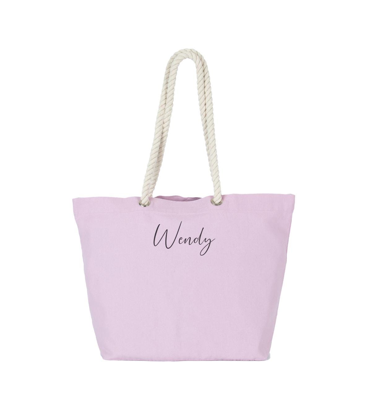 Personalised Beach Bag, Shopping Bag, Holiday Bag, Personalised Tote Bag, Rope Handle Tote, classic shopper, personalised name, monogram - Jessica Hollie Gifts