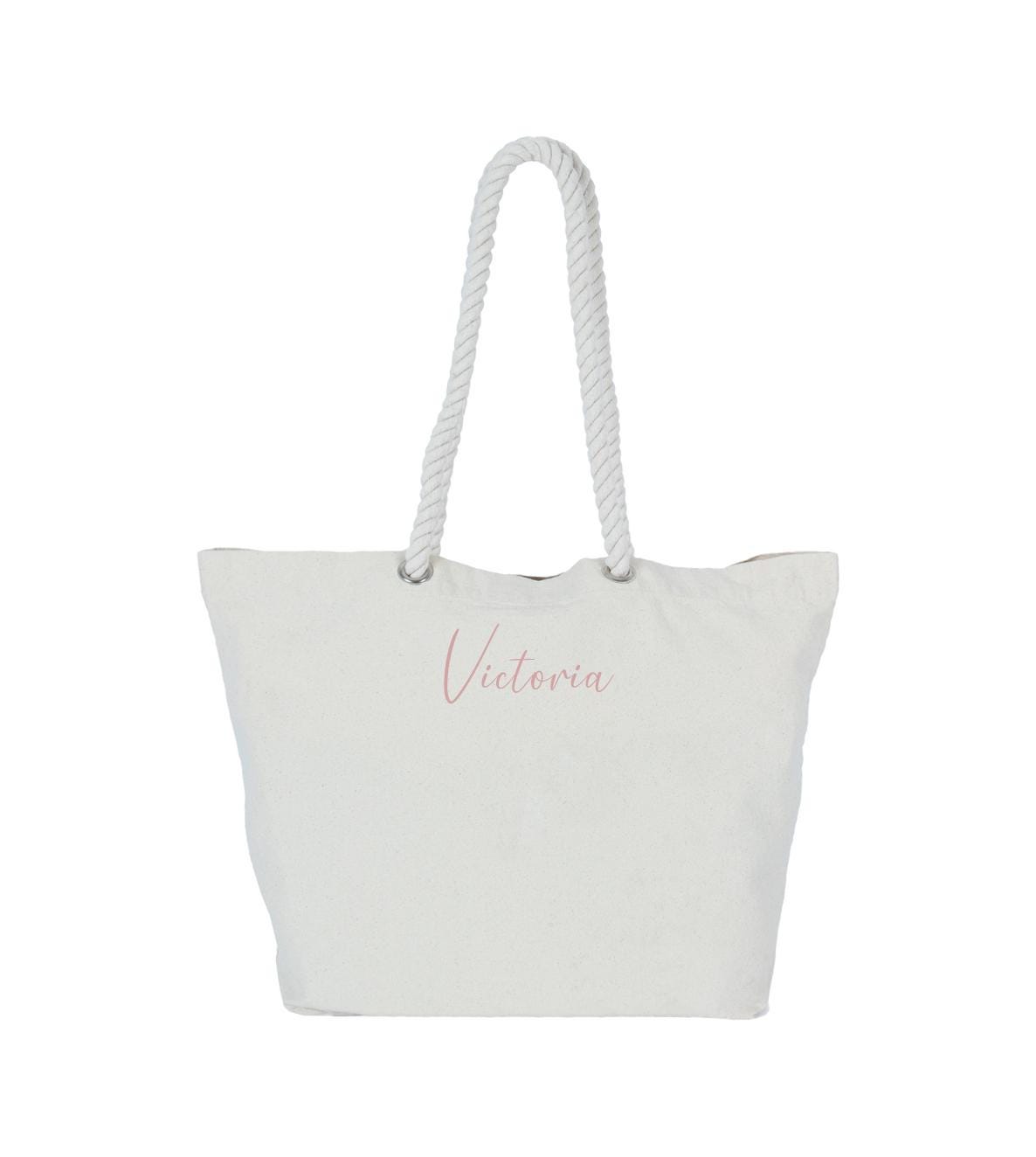 Personalised Beach Bag, Shopping Bag, Holiday Bag, Personalised Tote Bag, Rope Handle Tote, classic shopper, personalised name, monogram - Jessica Hollie Gifts