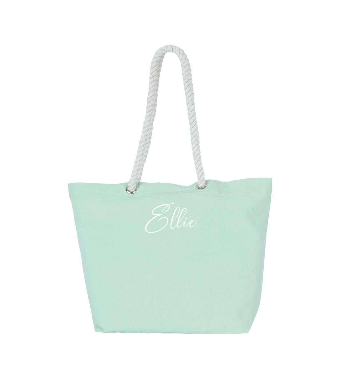 Personalised Beach Bag, Shopping Bag, Holiday Bag, Personalised Tote Bag, Rope Handle Tote, classic shopper, personalised name, monogram - Jessica Hollie Gifts