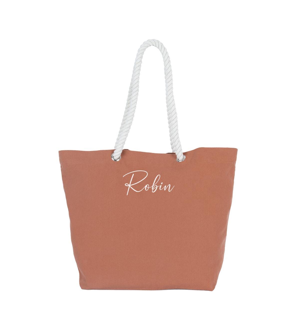 Personalised Beach Bag, Shopping Bag, Holiday Bag, Personalised Tote Bag, Rope Handle Tote, classic shopper, personalised name, monogram - Jessica Hollie Gifts