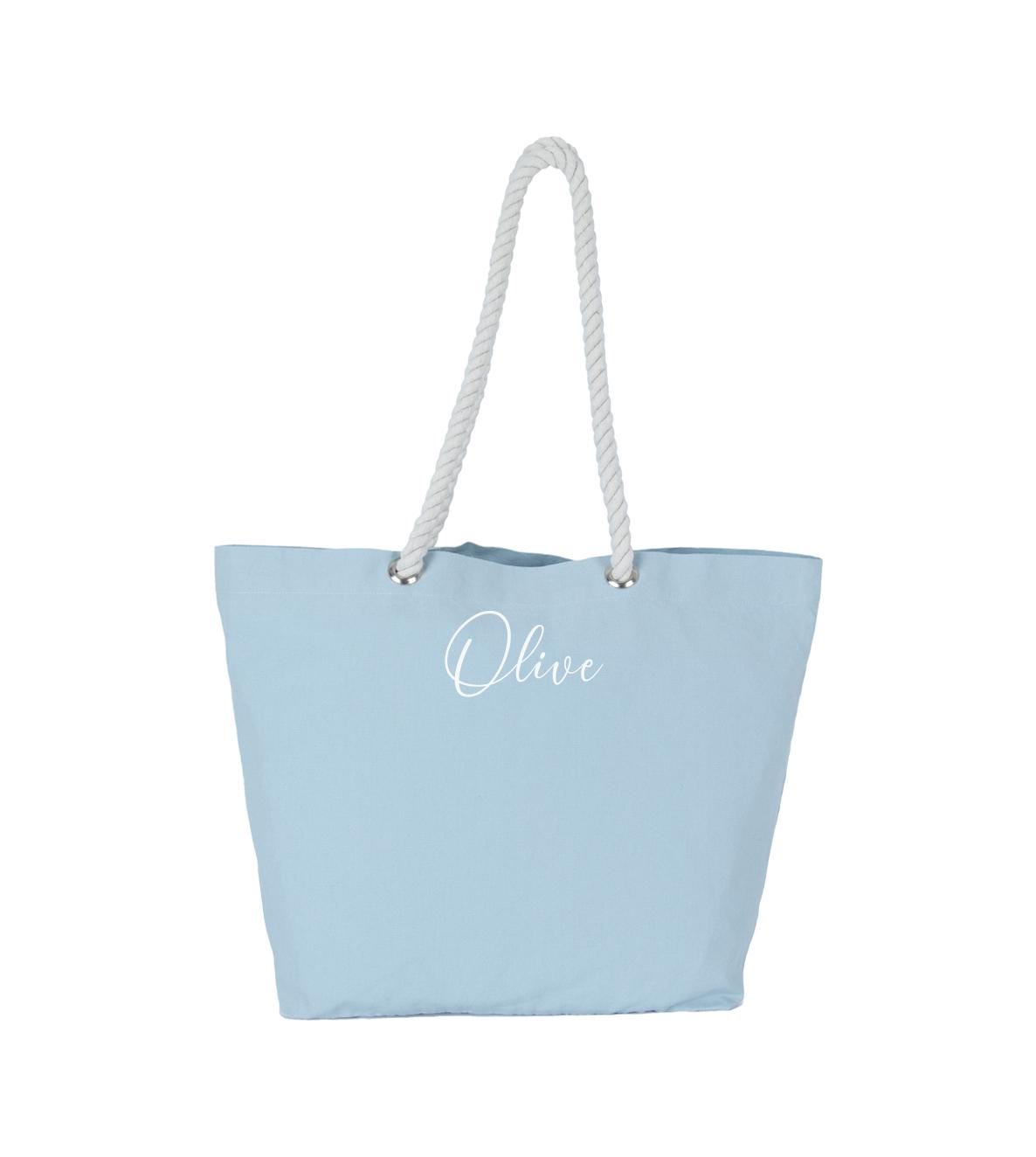 Personalised Beach Bag, Shopping Bag, Holiday Bag, Personalised Tote Bag, Rope Handle Tote, classic shopper, personalised name, monogram - Jessica Hollie Gifts