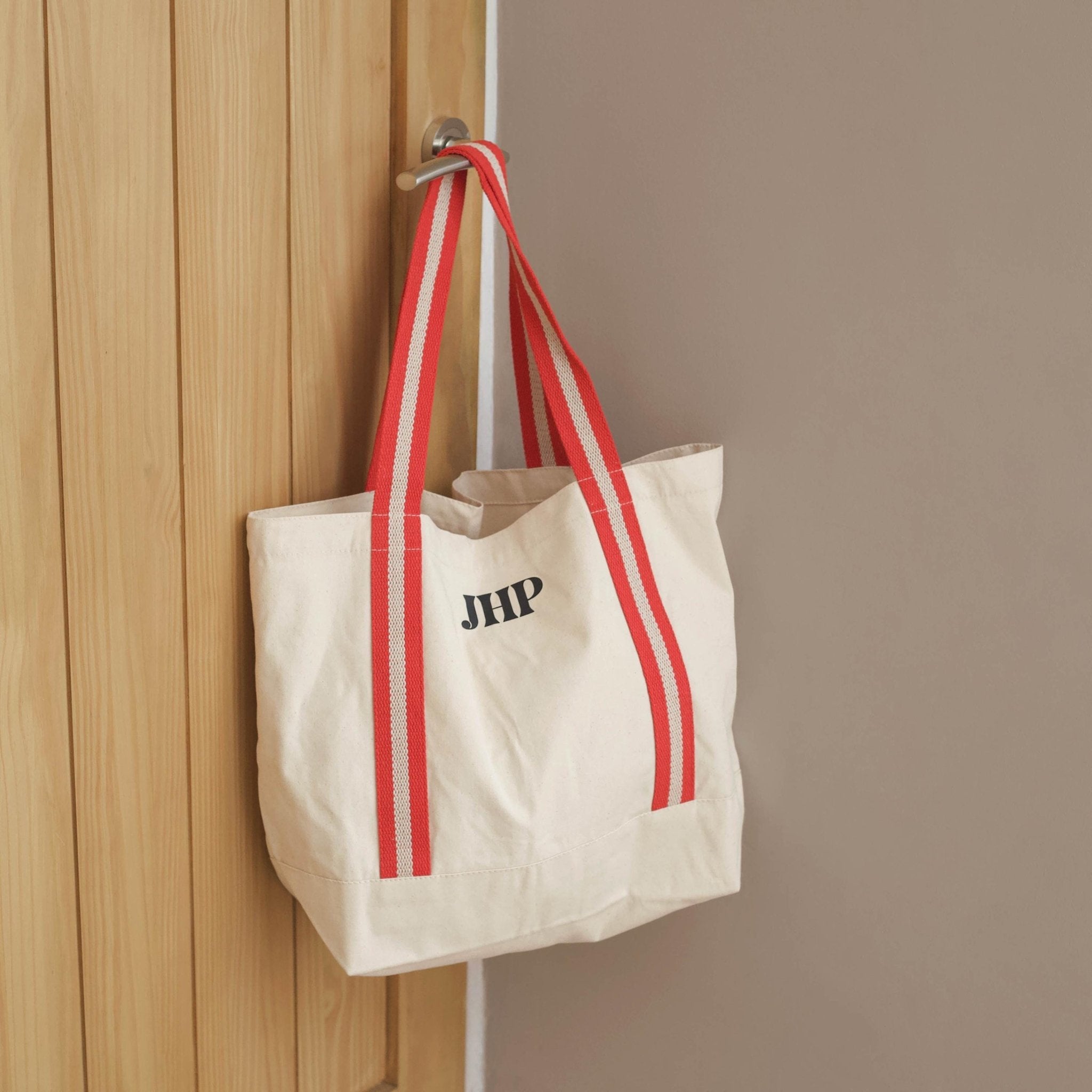 Personalised Canvas tote bag, Custom Boat Tote Bag, Summer holiday bag, Personalised tote shopper, Custom text tote, personalised shoulder - Jessica Hollie Gifts