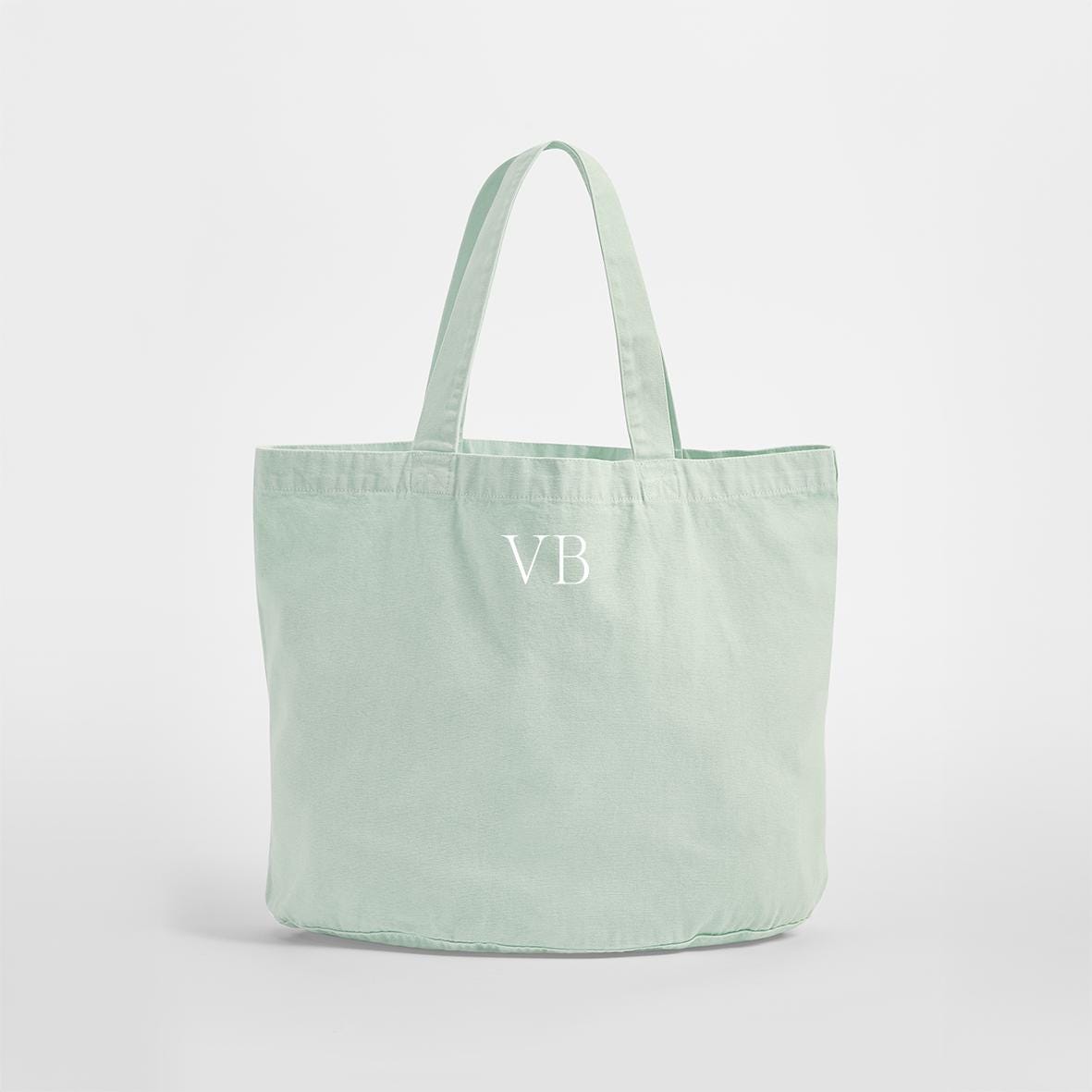 Personalised Custom Tote Classic Shopper Bag, Initials Monogram Beach Bag, Shopping Bag, Gift for Her, recycled cotton tote bag, washed look - Jessica Hollie Gifts