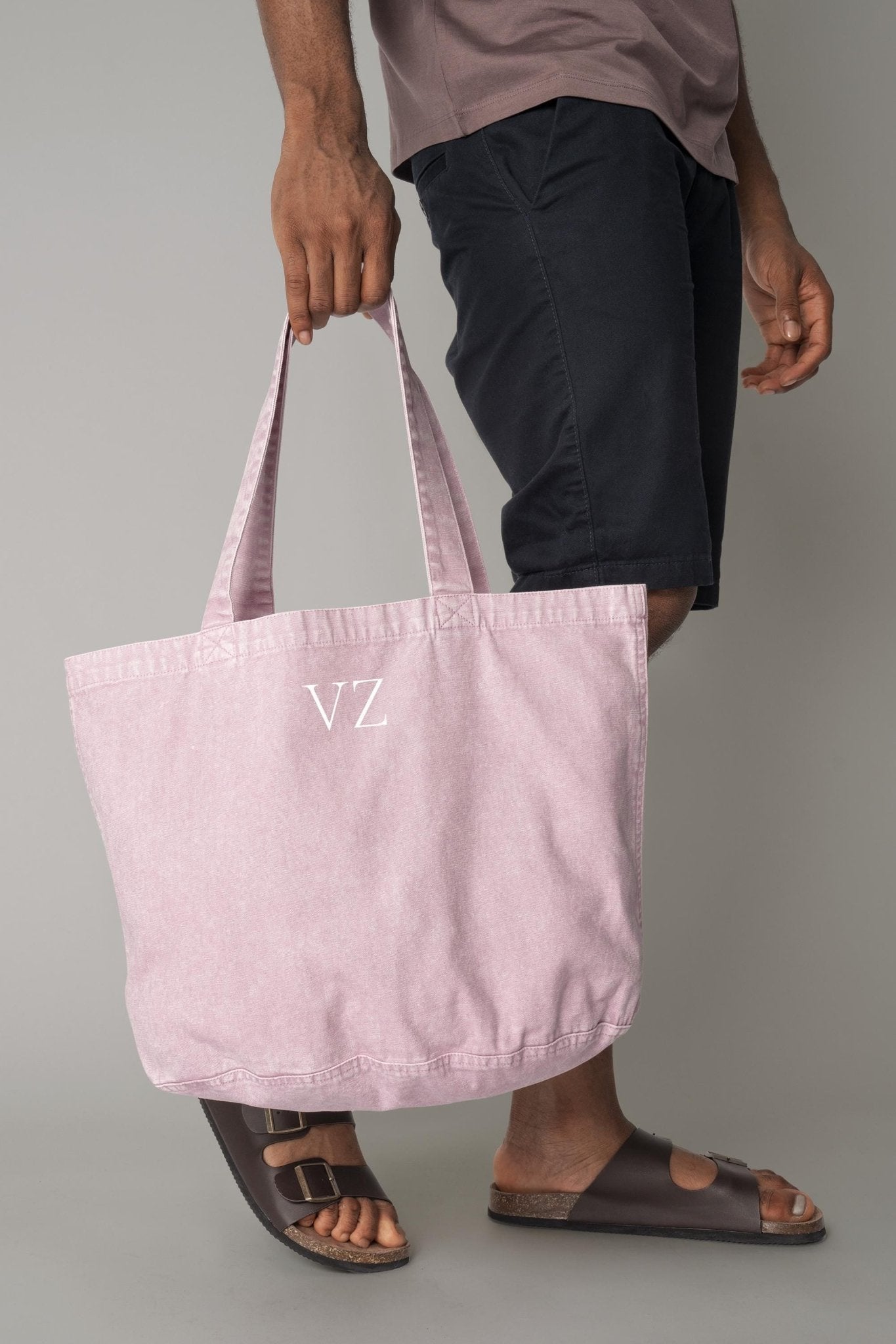 Personalised Custom Tote Classic Shopper Bag, Initials Monogram Beach Bag, Shopping Bag, Gift for Her, recycled cotton tote bag, washed look - Jessica Hollie Gifts