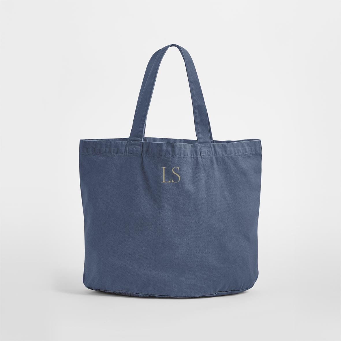 Personalised Custom Tote Classic Shopper Bag, Initials Monogram Beach Bag, Shopping Bag, Gift for Her, recycled cotton tote bag, washed look - Jessica Hollie Gifts