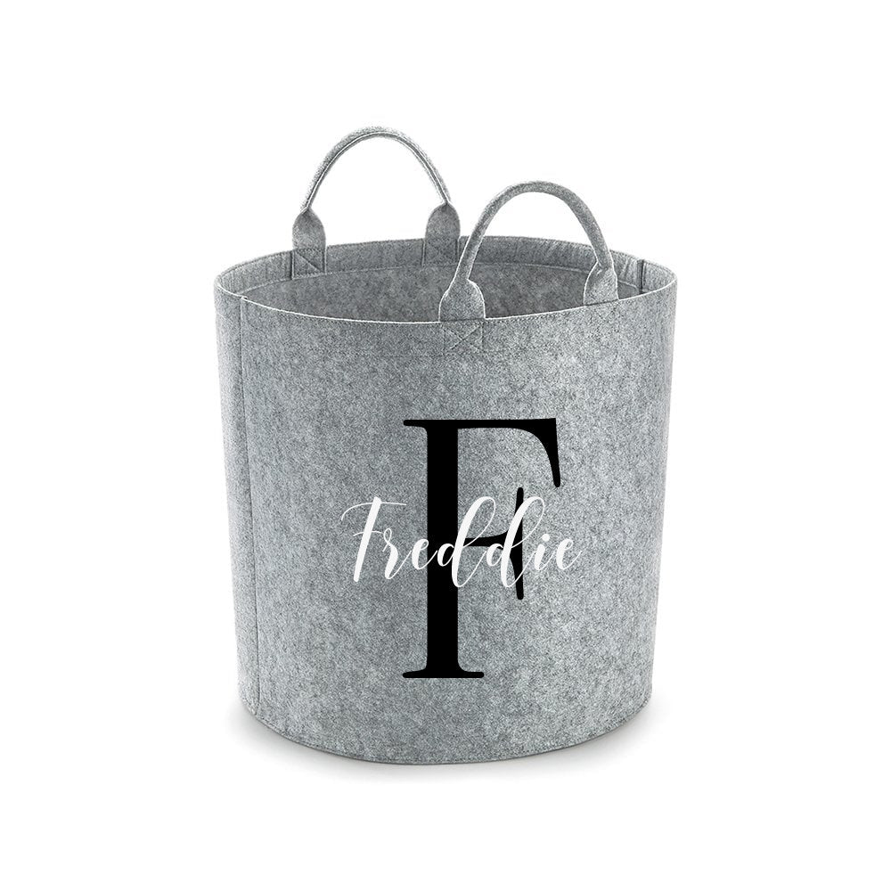 Personalised Name & Initials Felt Basket