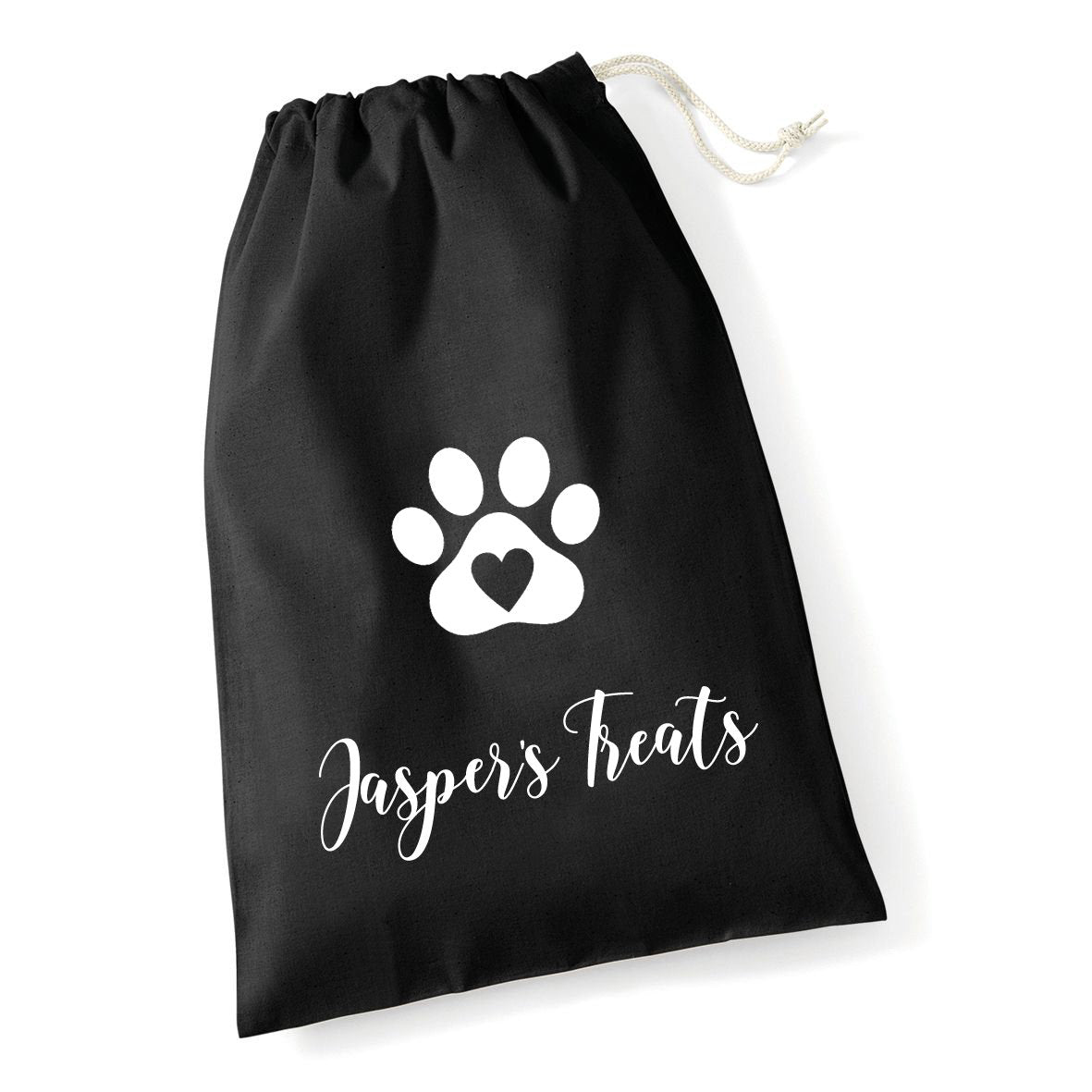 Personalised Paw Print Dog Drawstring Treat Bag